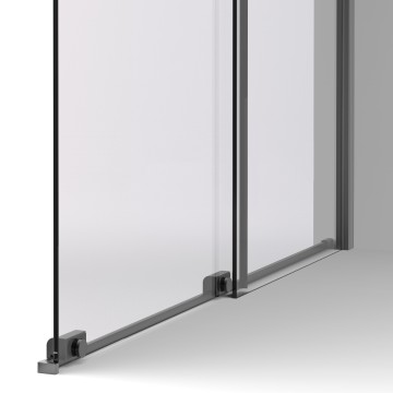 Душевая перегородка Волк-Ин (Walk-In) VSW-1WSL120GSGM, 1200*2000, вороненая сталь, стекло янтарь