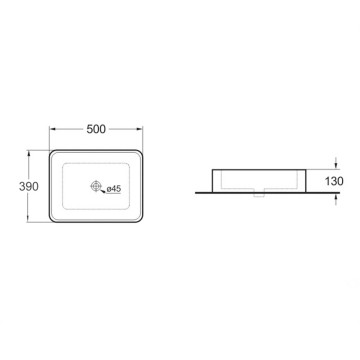 Раковина керамическая Vincea VBS-105MB, 500*410*130, накладная, цвет матовый черный