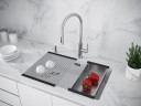 Мойка LUMI 74UNI-SKEW, IT-GRANIT, LU74SK-AN, антрацит, 740х440, Paulmark