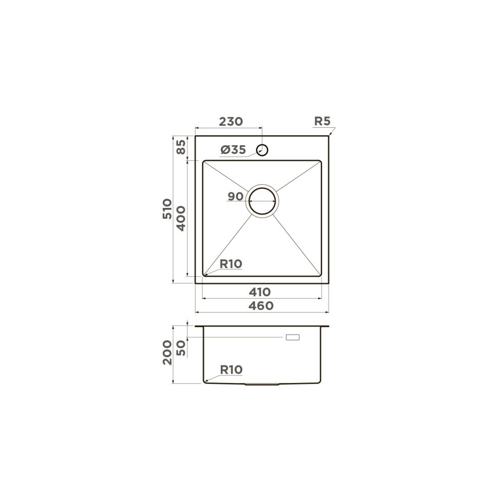 Кухонная мойка Omoikiri Akisame 46-IN нерж. сталь/нержавеющая сталь