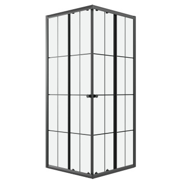 Душевое ограждение Niagara Eco NG-1010-14QKL (100х100х190) квадрат,раздвижное,черный,стекло клетка,1 место