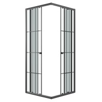 Душевое ограждение Niagara Eco NG-1010-14QKL (100х100х190) квадрат,раздвижное,черный,стекло клетка,1 место