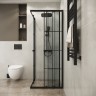 Душевое ограждение Niagara Eco NG-1010-14QKL (100х100х190) квадрат,раздвижное,черный,стекло клетка,1 место