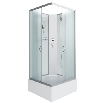 Душевая кабина Niagara Classic NG-1108-14BK (90х90х200) средний поддон(26см),стекло матовое,4 места с полкой