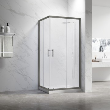 Душевой угол Veconi Rovigo RV-27GM, 1000x1000x1900, оружейная сталь, прозрачное стекло