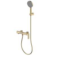 AQM6312BG Monza Смеситель для ванны однорычажный, с душевым набором, 3 режима, Brushed gold