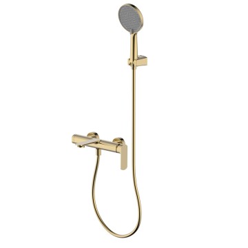 AQM6312BG Monza Смеситель для ванны однорычажный, с душевым набором, 3 режима, Brushed gold