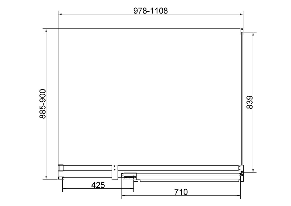 Душевой уголок Экстенза (Extenza) VSR-4EX101190CLG, 1000/1100*900, брашированное золото, стекло прозрачное