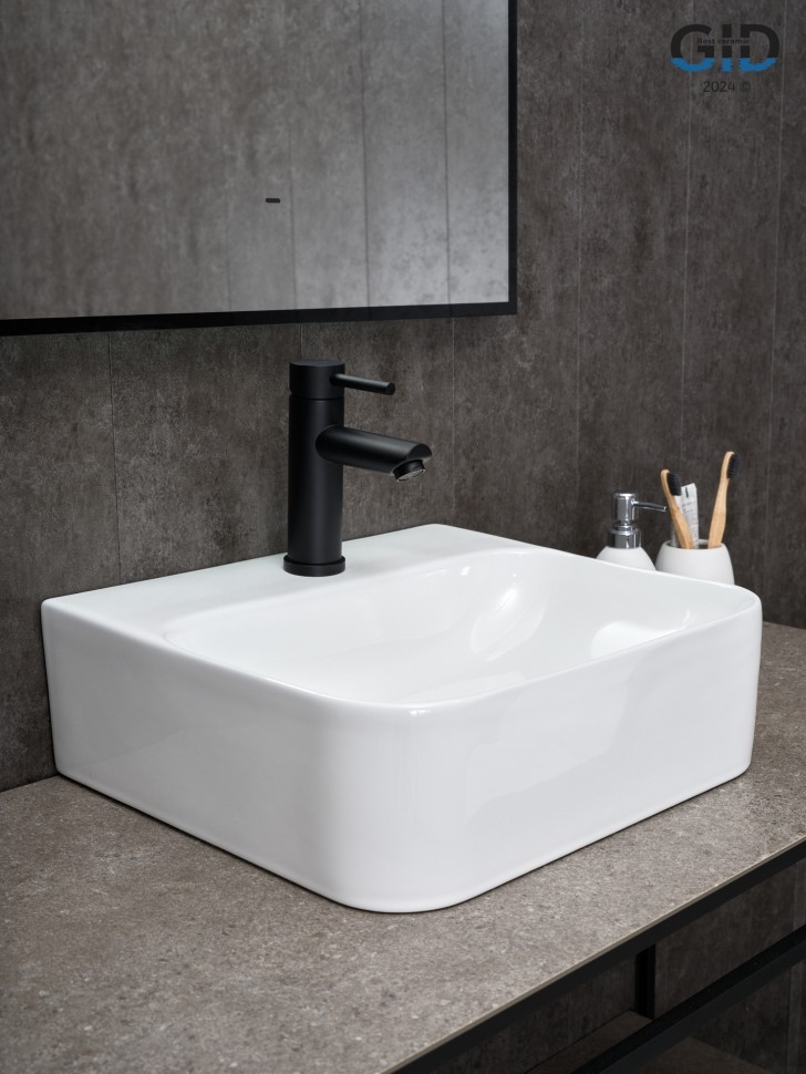 Раковина Gid N9257 51217 накладная белая 43x39x13