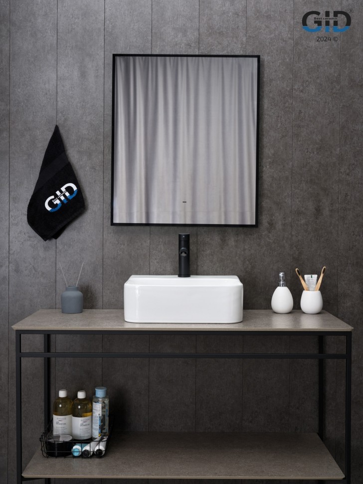 Раковина Gid N9257 51217 накладная белая 43x39x13