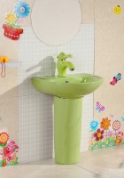 Раковина Gid Nb192-G 69907 накладная с пъедесталом зеленая 43x36x51