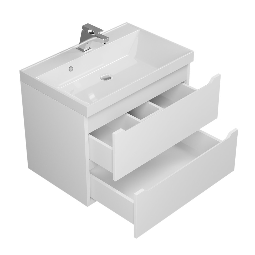 Тумба под раковину для ванной Uperwood Tanos 70 см, подвесная, белая матовая