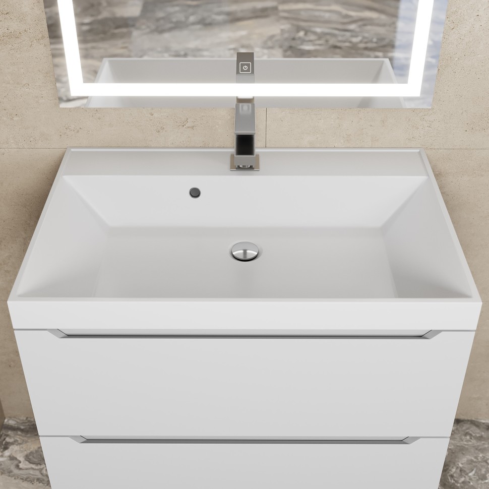 Тумба под раковину для ванной Uperwood Tanos 70 см, подвесная, белая матовая