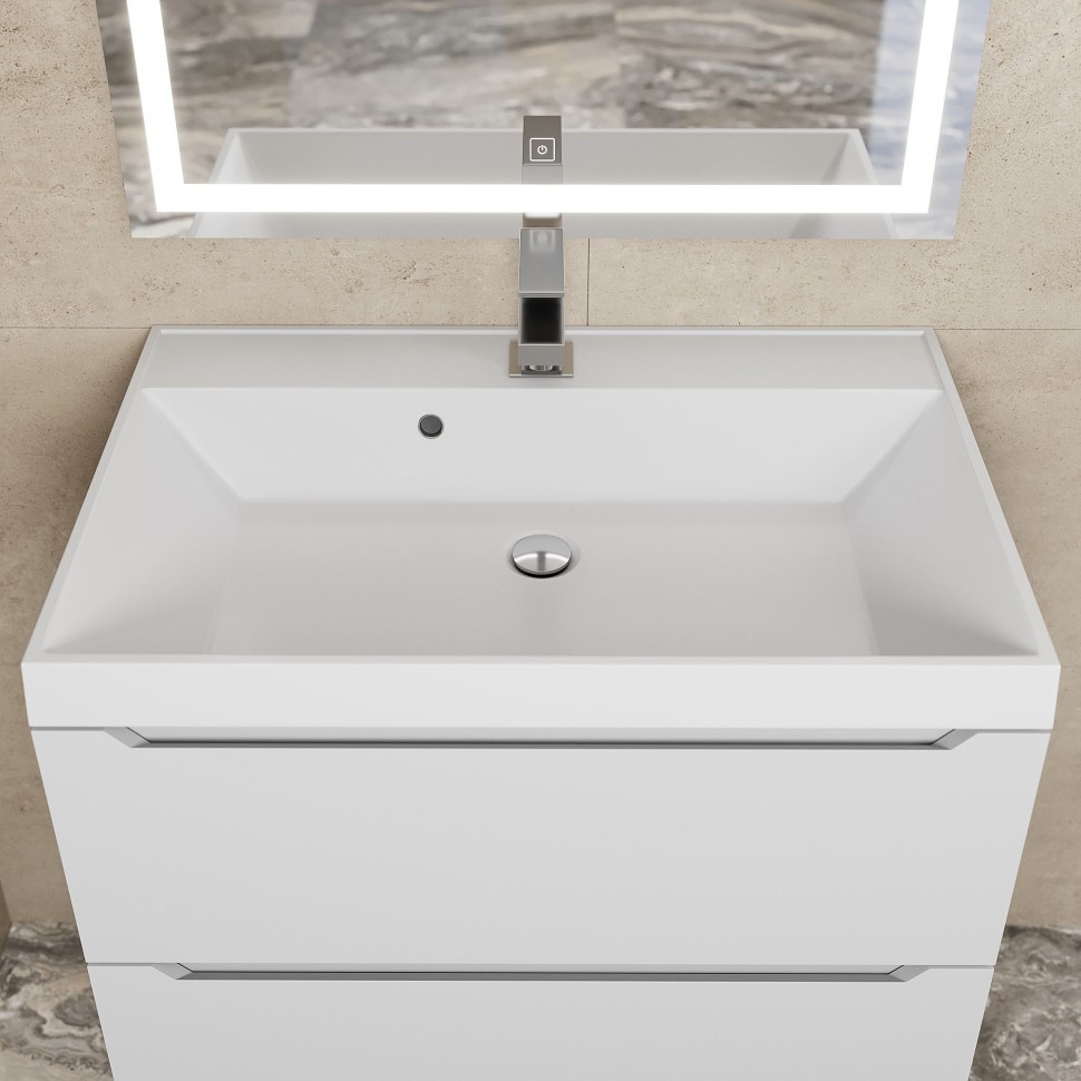 Тумба под раковину для ванной Uperwood Tanos 70 см, подвесная, белая матовая