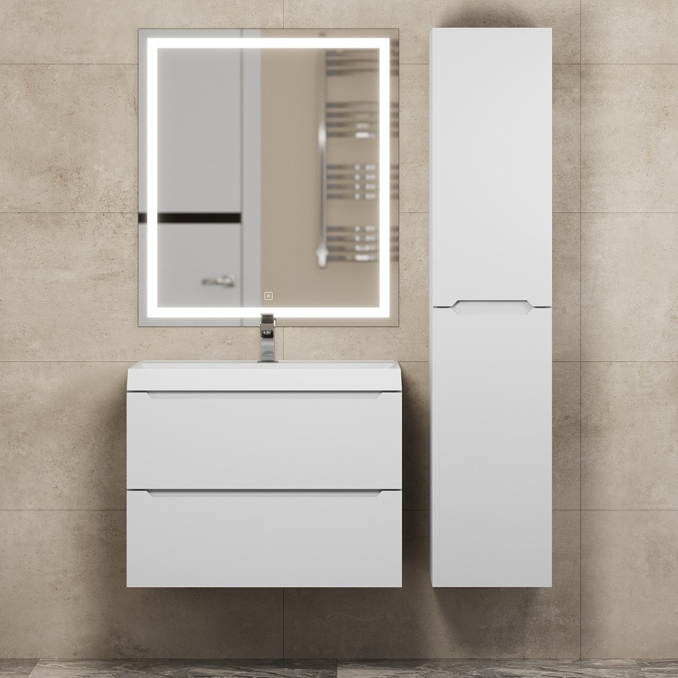 Тумба под раковину для ванной Uperwood Tanos 70 см, подвесная, белая матовая