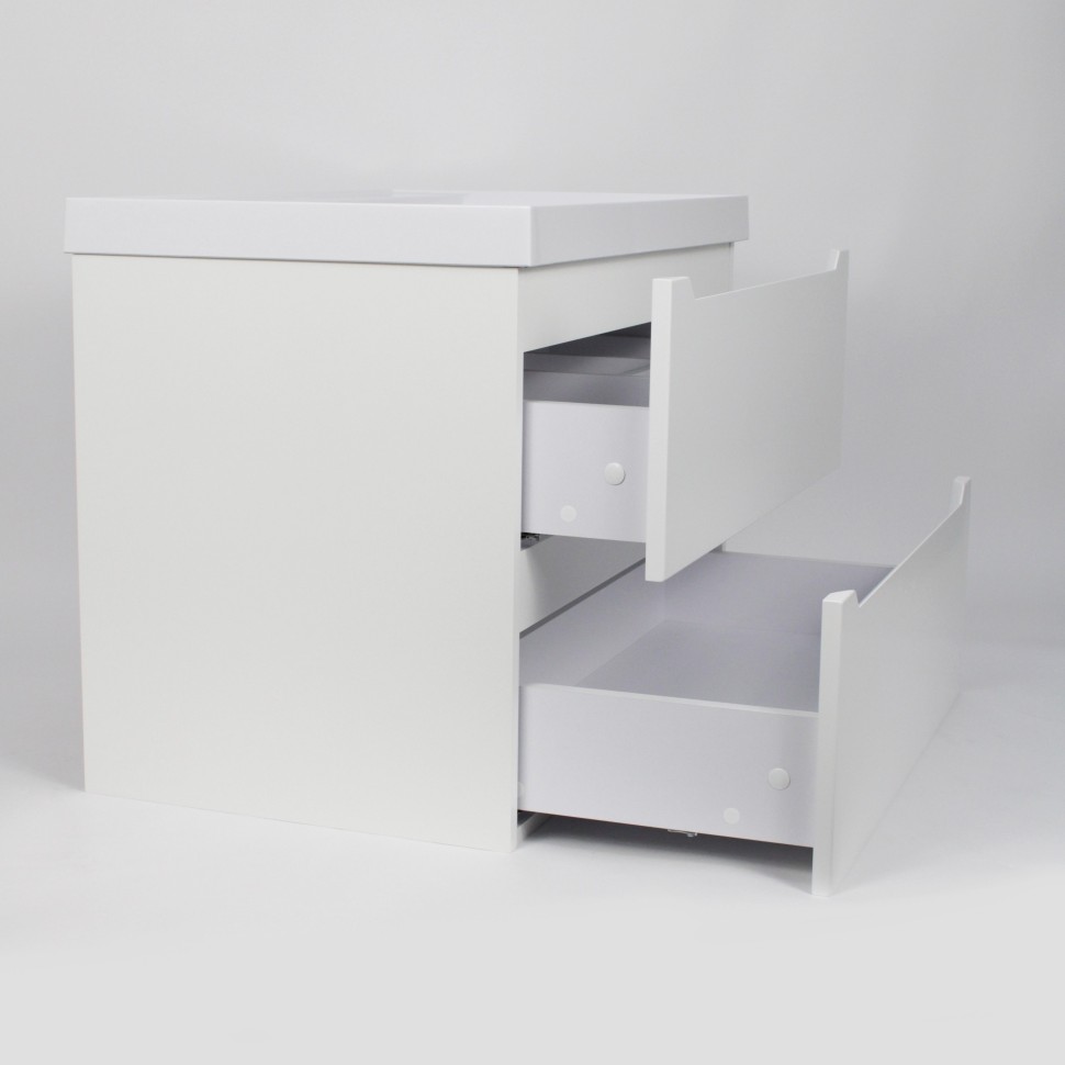 Тумба под раковину для ванной Uperwood Tanos 70 см, подвесная, белая матовая