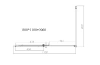Душевой уголок Dice VSR-4D8011CL, 1100*800, хром, стекло прозрачное