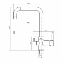 Смеситель для кухни Uperwood UPD-004-01 хром/уголь
