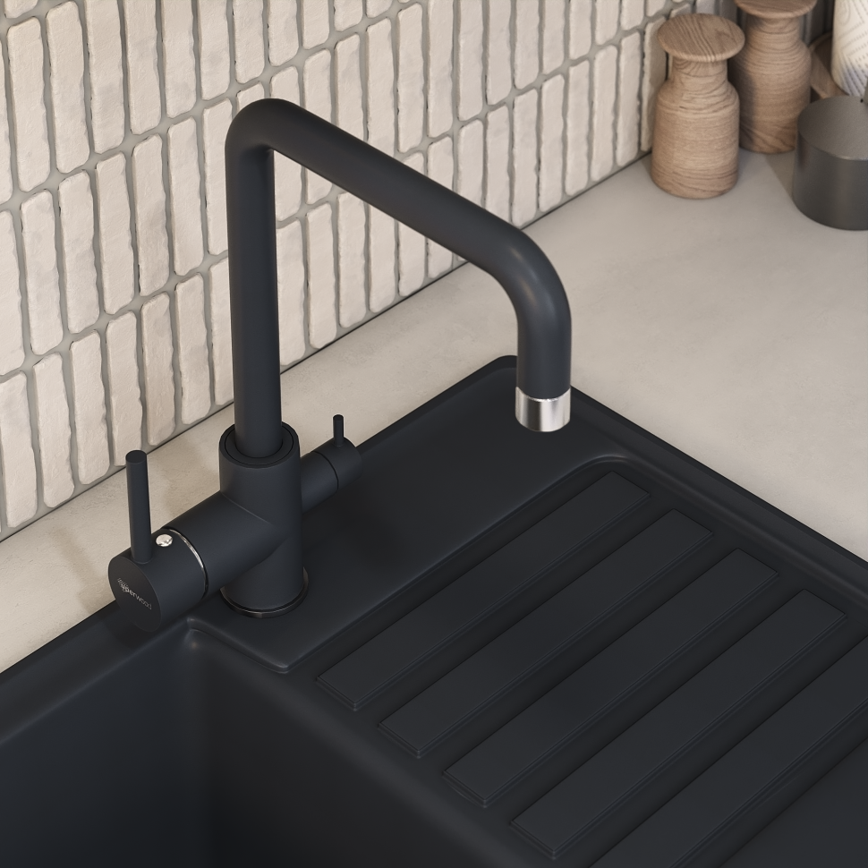 Смеситель для кухни Uperwood UPD-004-01 хром/уголь