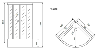 Timo Standart T-6680 Silver Fabric душевая кабина (80*80*220), шт