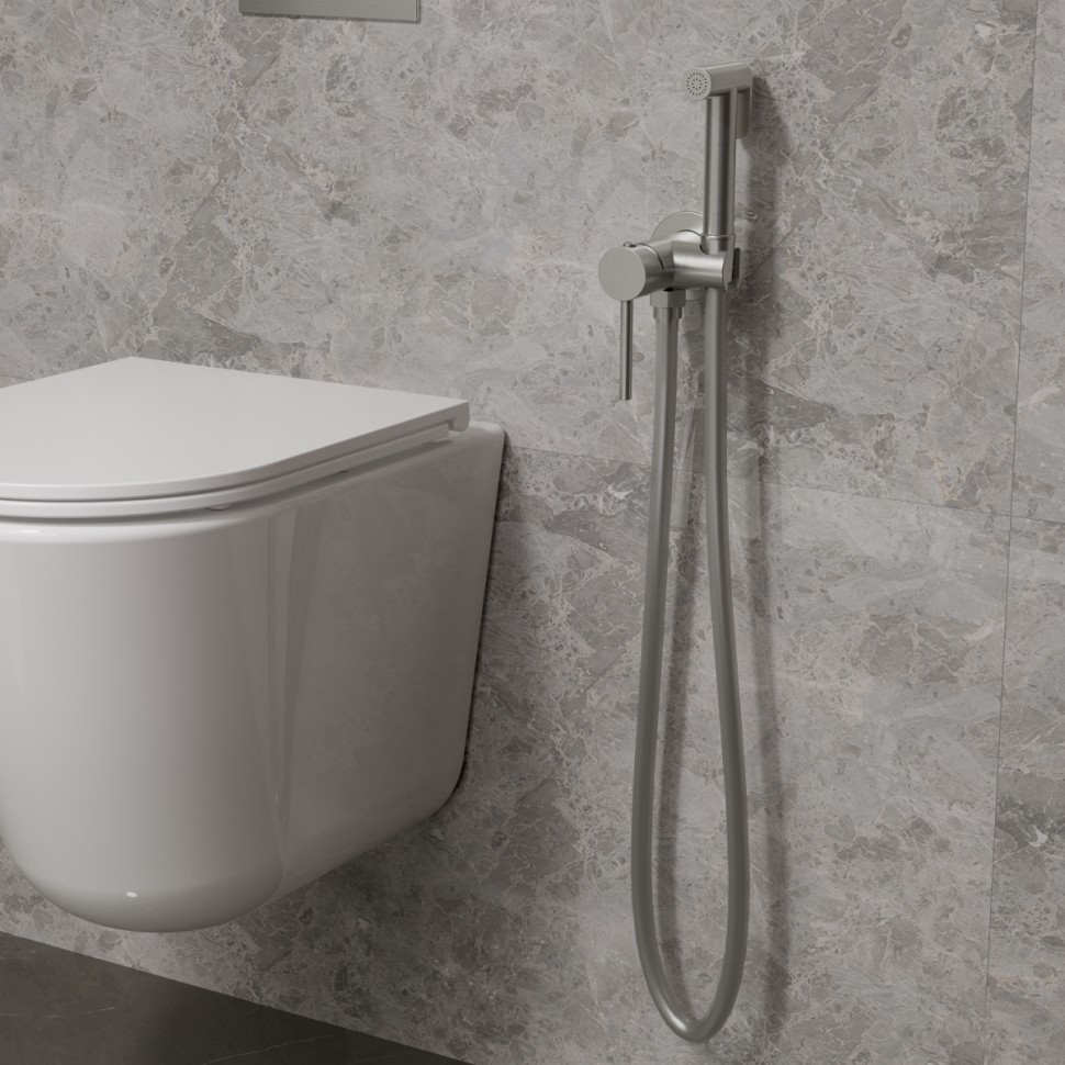 Гигиенический душ VHFW-101BN из латуни в комплекте со смесителем, брашированный никель