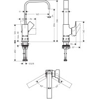 Смеситель для раковины Hansgrohe Metropol 32511670, черный матовый