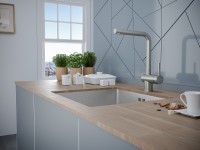 Смеситель для кухни Spring, нержавеющая сталь, Sp212067-SS(BS), Paulmark