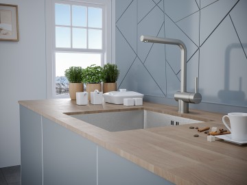 Смеситель для кухни Spring, нержавеющая сталь, Sp212067-SS(BS), Paulmark