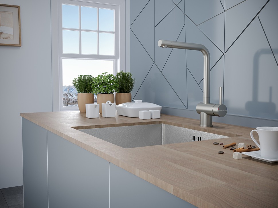 Смеситель для кухни Spring, нержавеющая сталь, Sp212067-SS(BS), Paulmark