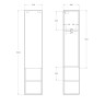 Шкаф подвесной BelBagno с распашной дверцей и открытой полкой, левосторонний KRAFT-1600-1A-SC-RNN-L Rovere Nebrasca Nature