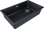 Мойка LUMI 74UNI-SKEW, IT-GRANIT, LU74SK-BLM, черный металлик, 740х440, Paulmark