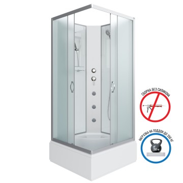 Душевая кабина Niagara Classic NG-1108-14BKG (90х90х200) средний поддон(26см),стекло матовое,4 места с полкой