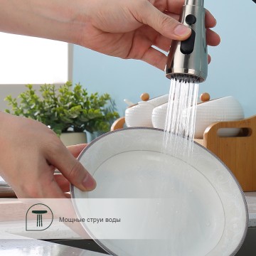 Смеситель Splenka для кухни с выдвижным изливом S203.49.05 Сатин