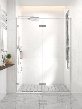 Душевая дверь распашная Veconi Premium Alassio CH, 1200х2000, хром, стекло прозрачное осветленное