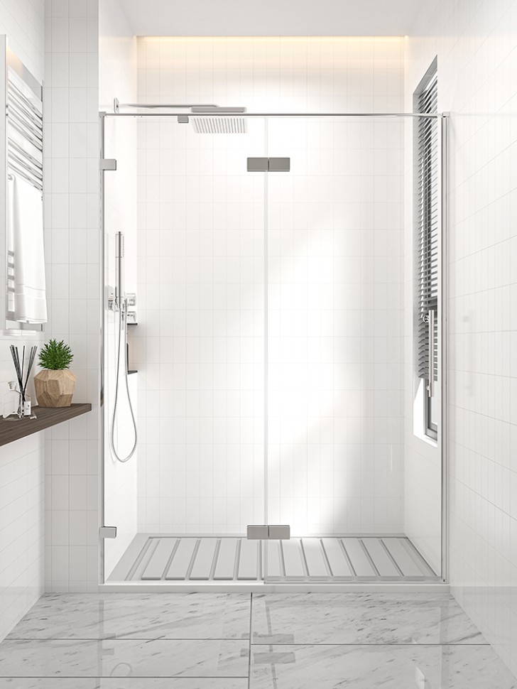 Душевая дверь распашная Veconi Premium Alassio CH, 1200х2000, хром, стекло прозрачное осветленное