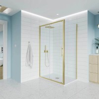 Боковая панель Evo SP G, 900x1952, золото брашинг, прозрачное стекло