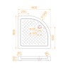 Поддон для душа полукруглый керамический RGW CR/R (800x800)