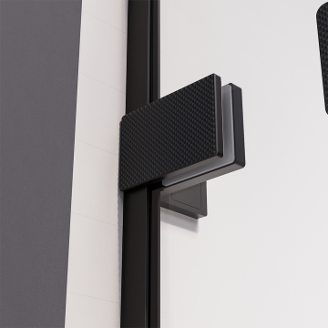 Душевой угол распашной Veconi Premium Alassio SP BB, 1400х1000x2000, черный матовый, стекло черное