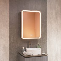 AQM9203 600х800 Зеркальный шкаф ПРАВЫЙ с подсветкой, подогревом и часами, корпус Антрацит