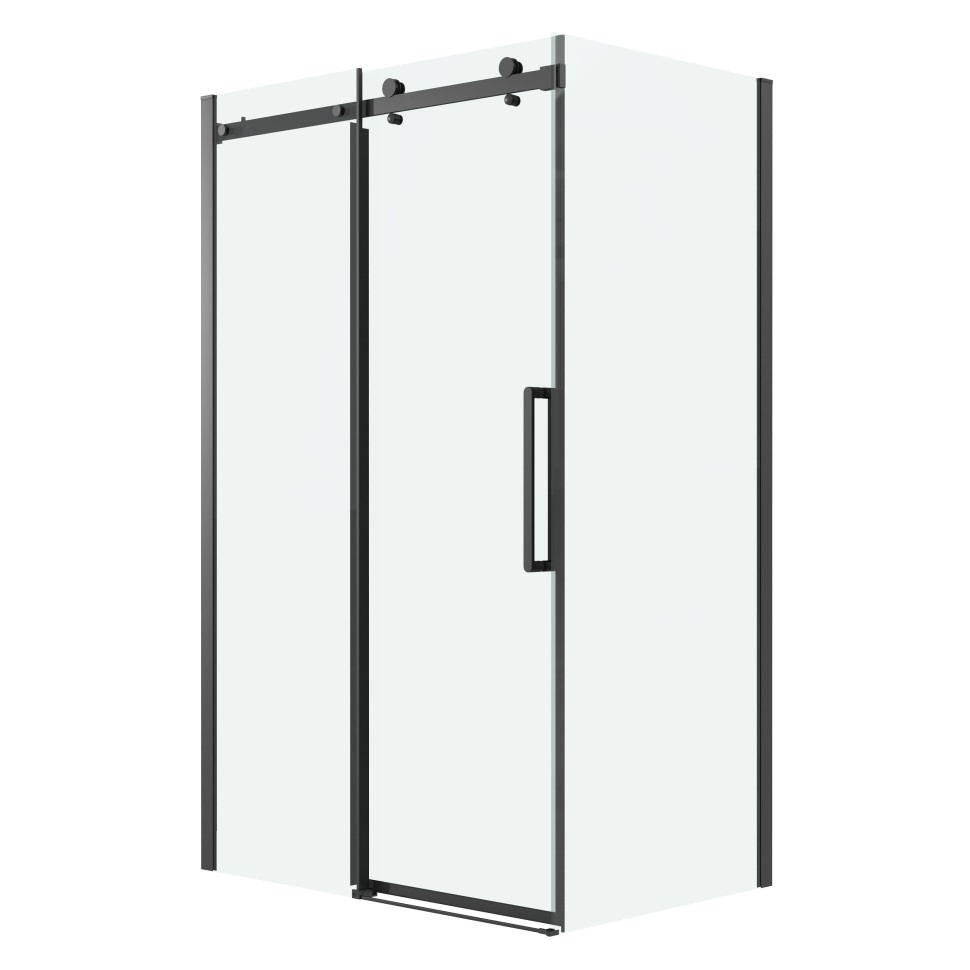 Душевое ограждение Grossman Classic 100.K33.04.110.21.00-200.K33.04.90.21.00 (110х90х195) раздвижная,черный матовый,стекло прозрачное,2 места