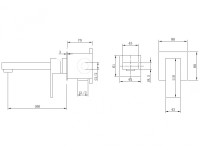 Смеситель ABBER Daheim AF8212B для раковины скрытого монтажа, черный матовый