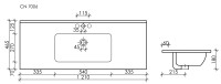 Умывальник накладной прямоугольный Element 1210x465x180мм CN7006