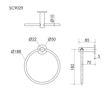 Полотенцедержатель SANCOS Base, кольцо, хром, арт. SC9029CH