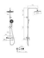 Душевая стойка Arco VSFS-4AR1GM с изливом, вороненая сталь