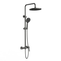 Душевая стойка Arco VSFS-4AR1GM с изливом, вороненая сталь