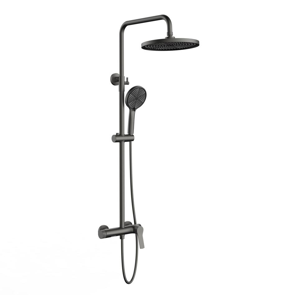Душевая стойка Arco VSFS-4AR1GM с изливом, вороненая сталь