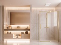 Душевой уголок Экстенза (Extenza) VSR-4EX111290CLG, 1100/1200*900, брашированное золото, стекло прозрачное