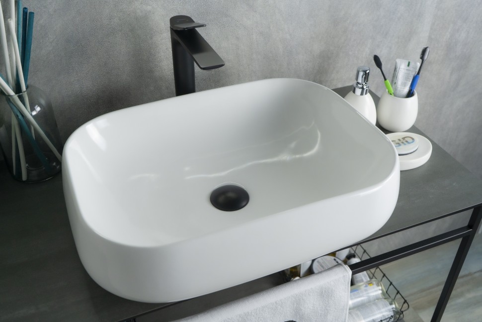 Раковина Gid N9243 51135 накладная белая 56x42x14