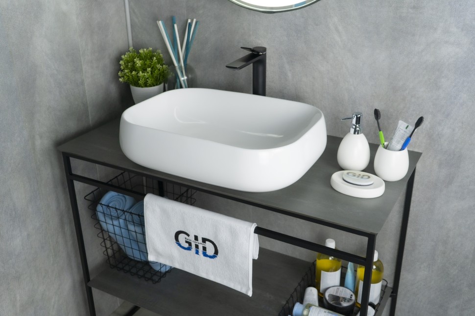 Раковина Gid N9243 51135 накладная белая 56x42x14