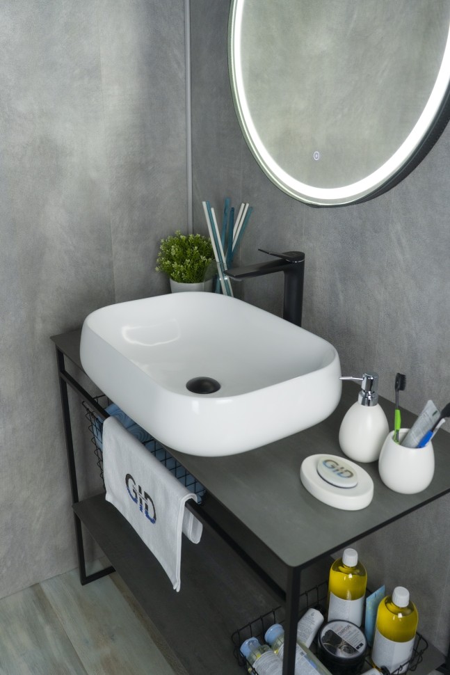 Раковина Gid N9243 51135 накладная белая 56x42x14